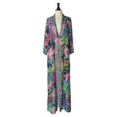 Printed evening coat with rhinestone on collar Gai Mattiolo Love to Love