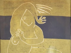 Printed fabric with batik technique by Vava Quazar, 1973