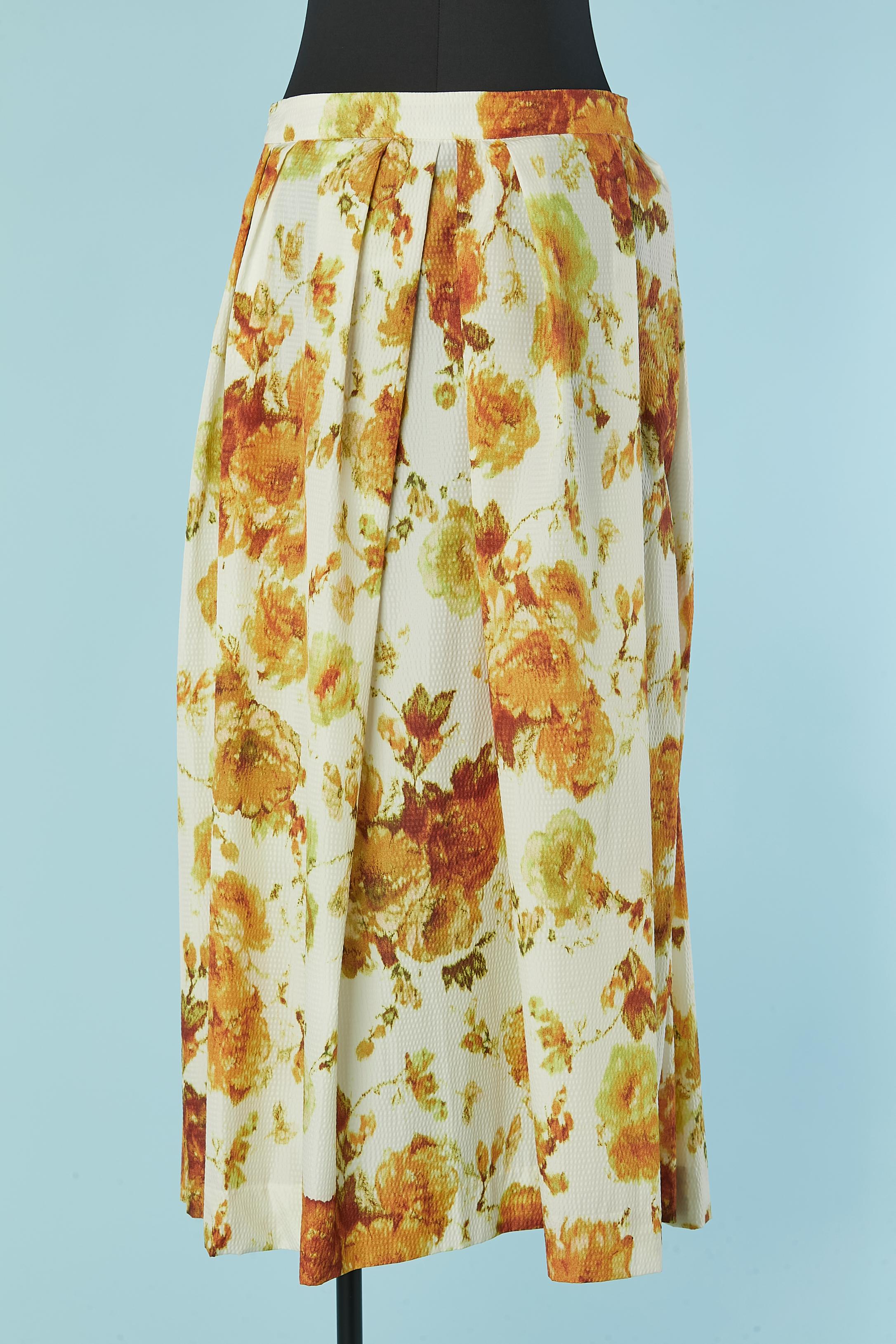 Printed flower skirt Dries Van Noten In Excellent Condition For Sale In Saint-Ouen-Sur-Seine, FR