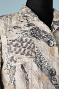 Veste imprimée en laine et coton avec manches en fourrure Roberto Cavalli Class