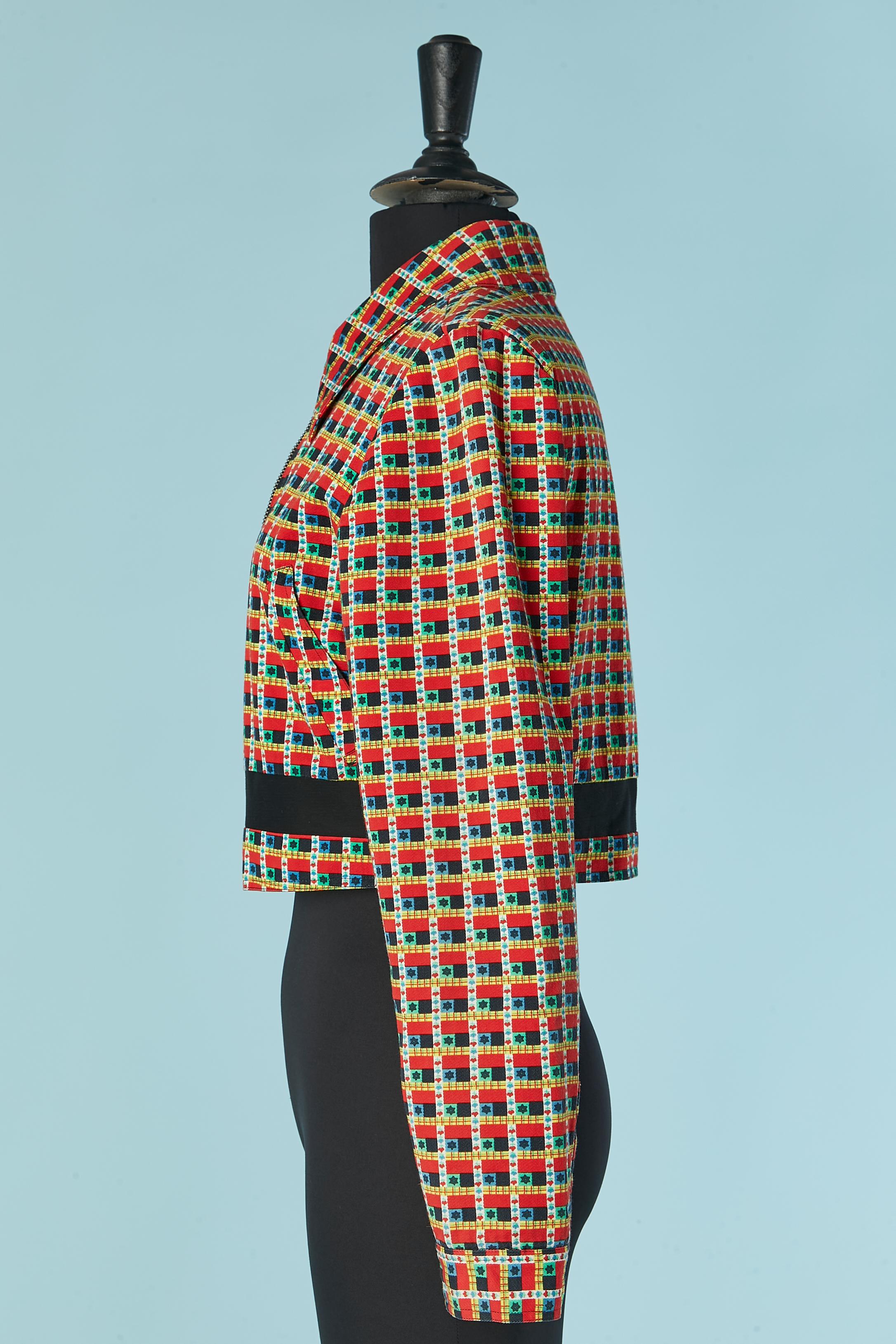 De las mujeres Chaqueta estampada con cierre de cremallera en la parte delantera central Versus Gianni Versace en venta