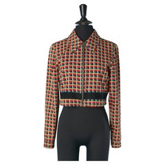 Bedruckte Jacke mit Reißverschluss auf der mittleren Vorderseite von Versus Gianni Versace