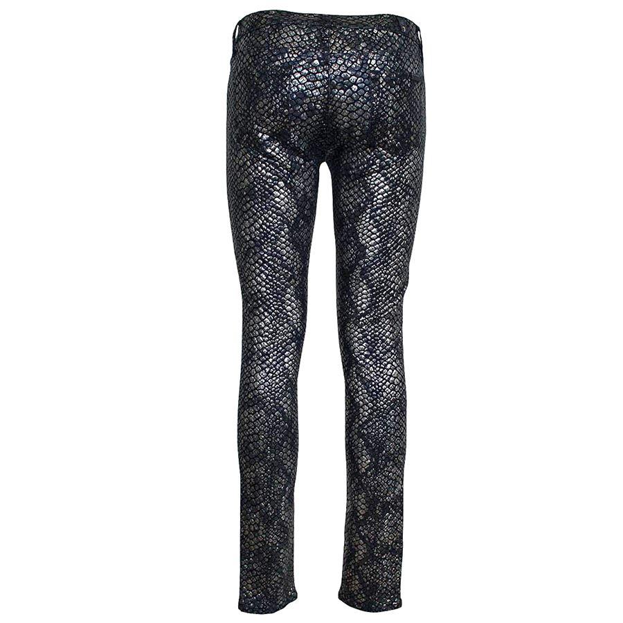 Embossed cotton Lightly stretch Crocodile print Blue and silber colors Size 26 (40)
