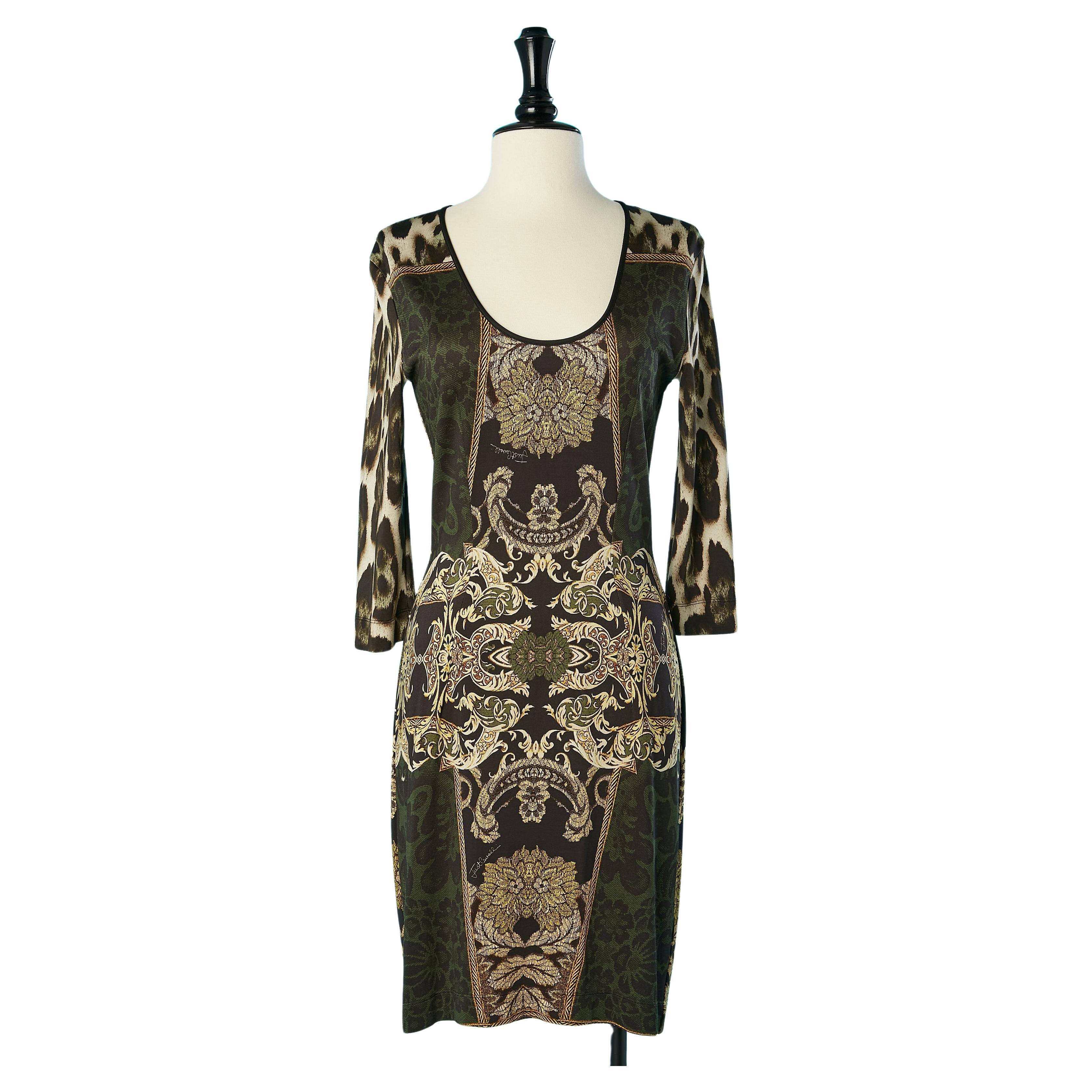Printed jersey cocktail dress Just Cavalli  For Sale