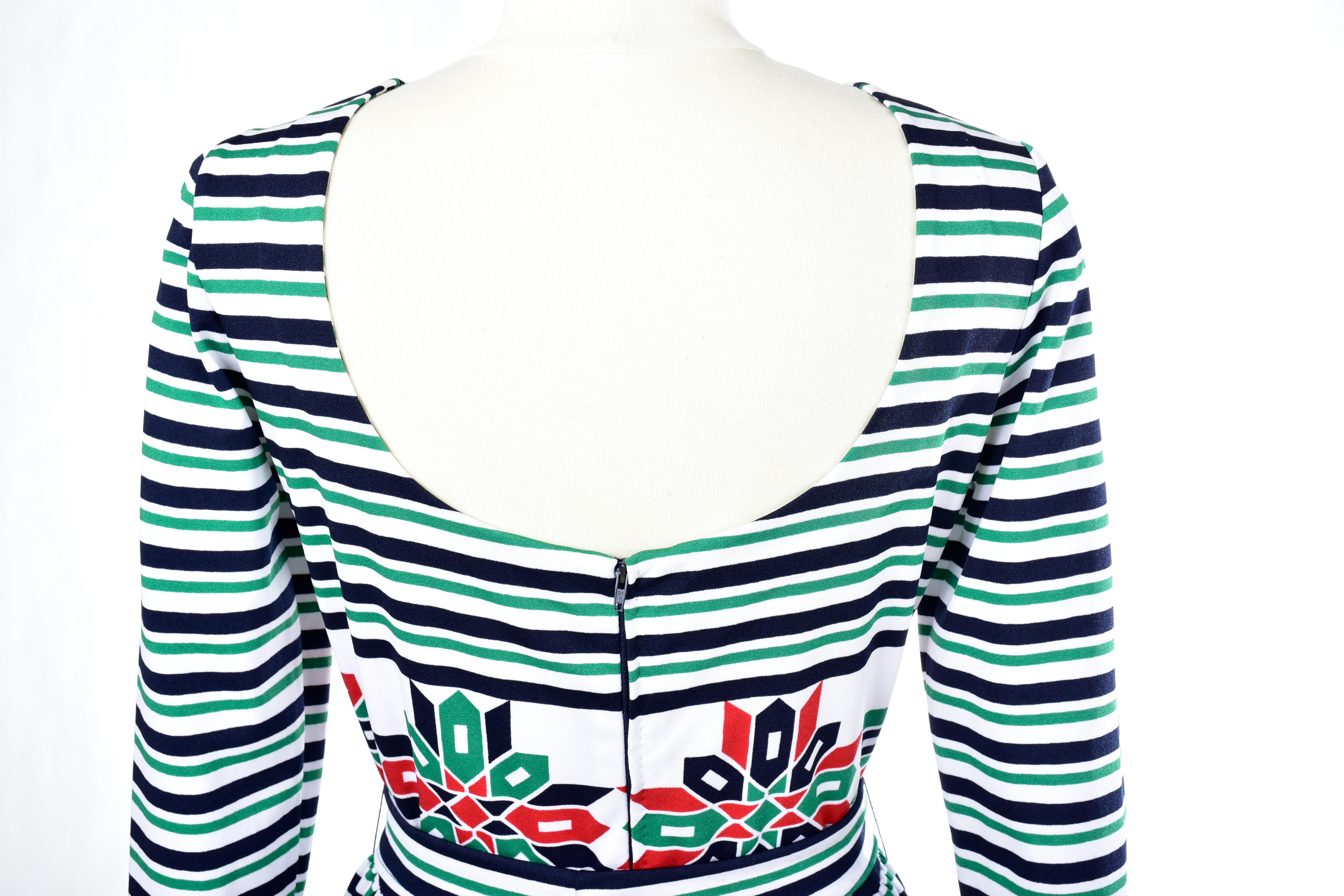 A Lanvin Printed Jersey Dress by Jules-François Crahay - France Circa 1972 For Sale 9