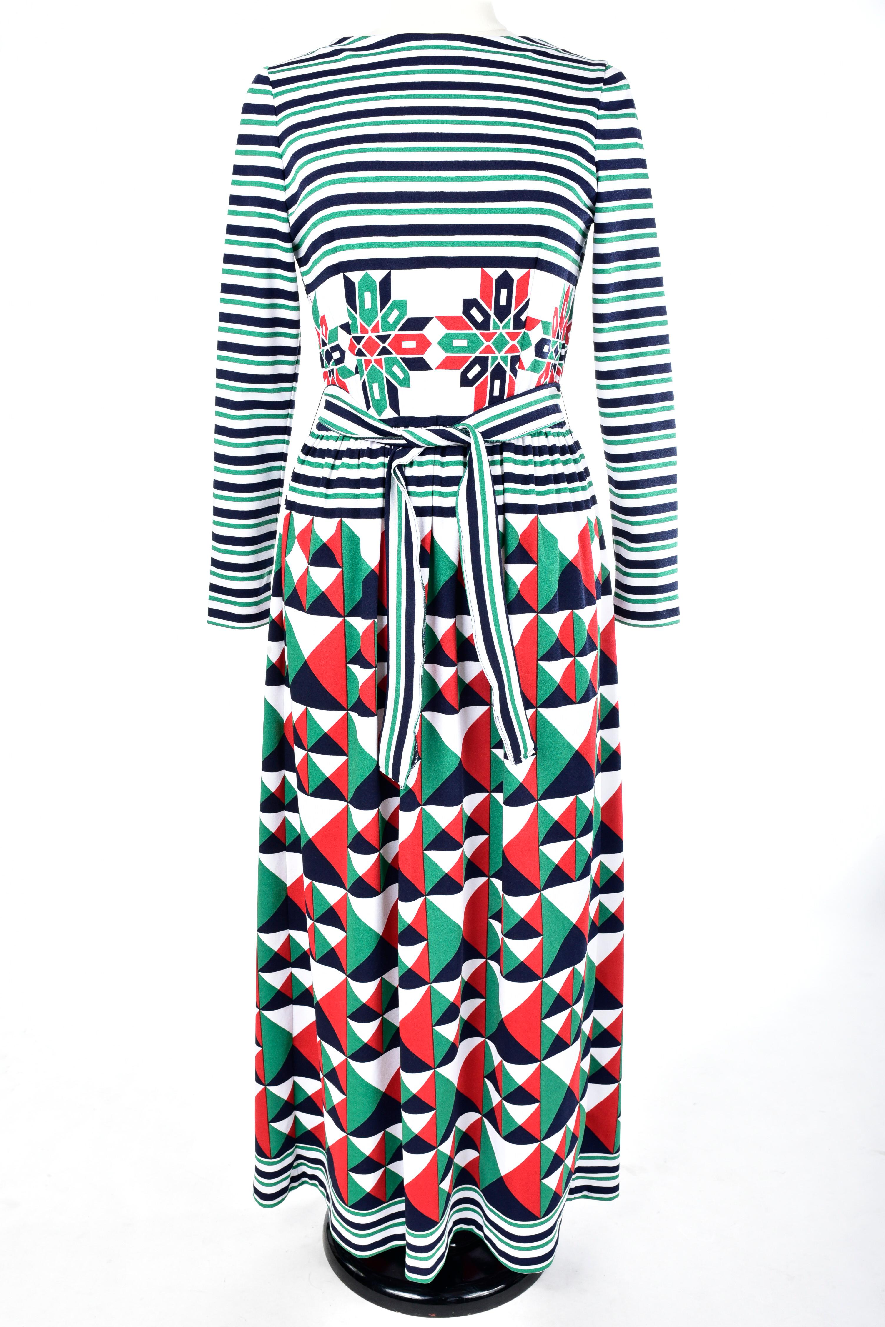 Bedrucktes Jersey-Kleid von Jules-Franois Crahay für Lanvin, um 1972 im Angebot 1