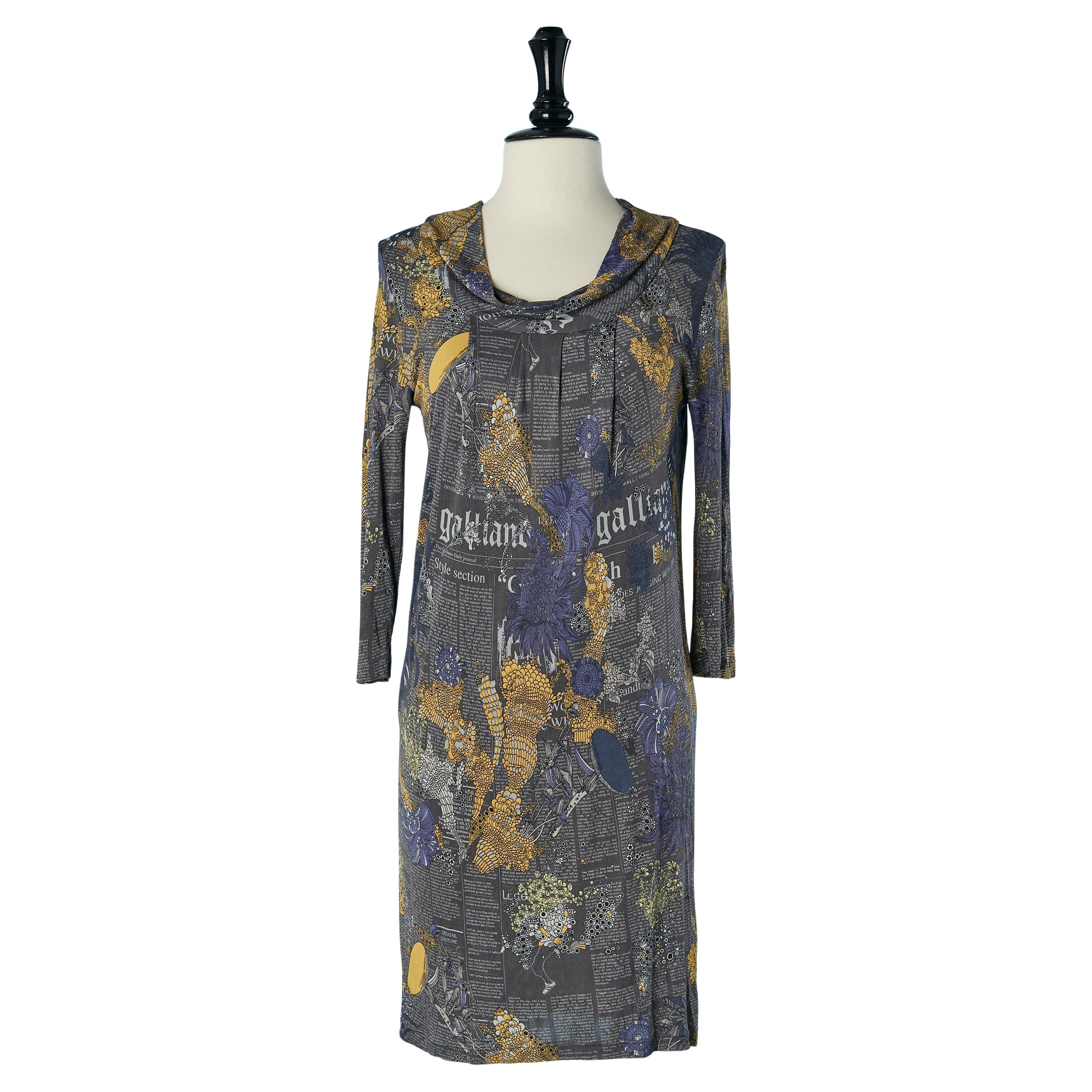 Printed jersey dress GALLIANO For Sale