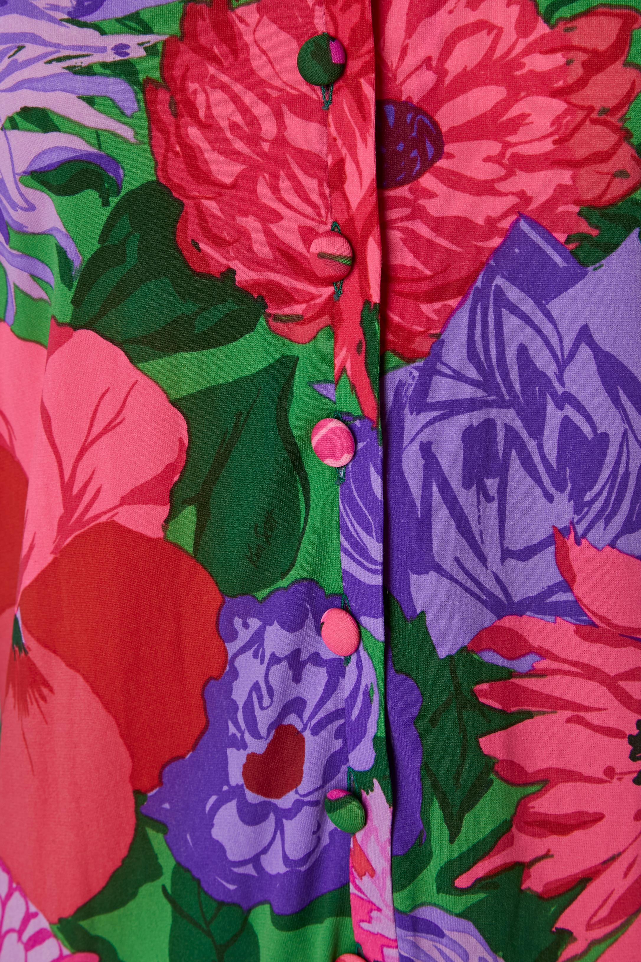 Rose Robe en jersey imprimé KEN SCOTT en vente