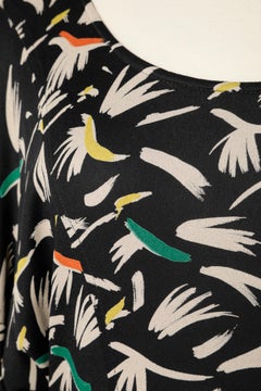 Printed jersey dress with crossed belt in the back waist Missoni