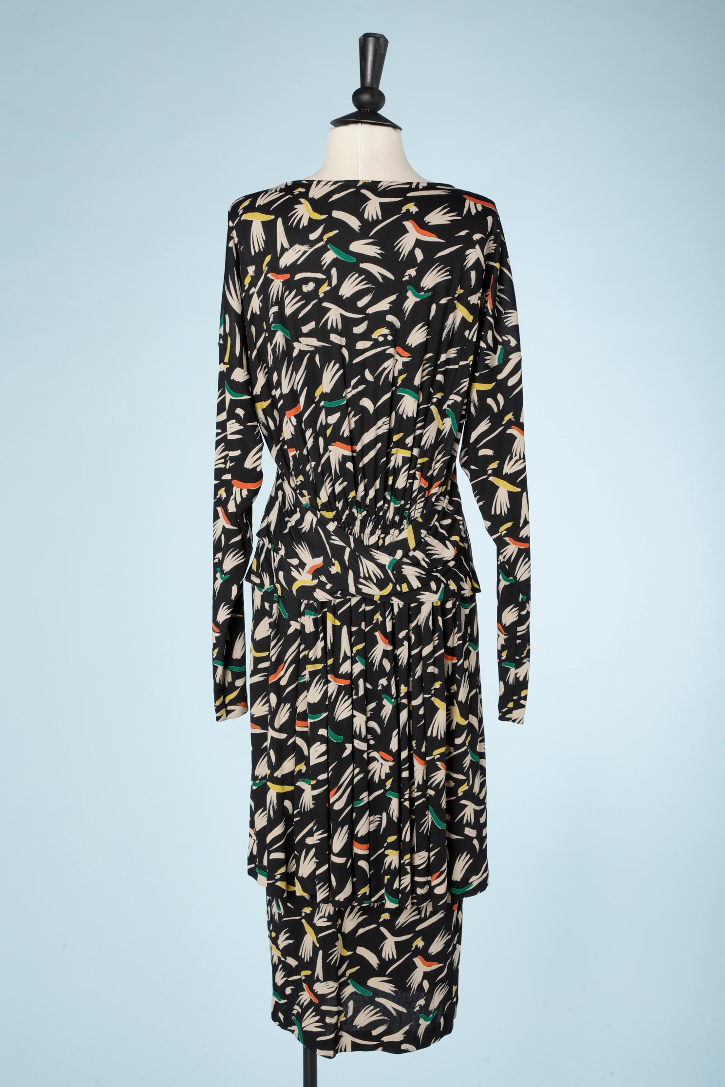 Bedrucktes Jersey-Kleid mit gekreuztem Gürtel an der hinteren Taille Missoni im Zustand „Hervorragend“ im Angebot in Saint-Ouen-Sur-Seine, FR