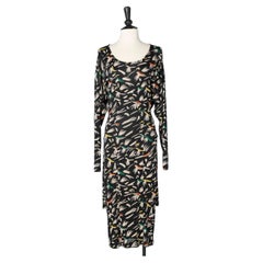 Vestido de punto estampado con cinturón cruzado en la cintura trasero Missoni
