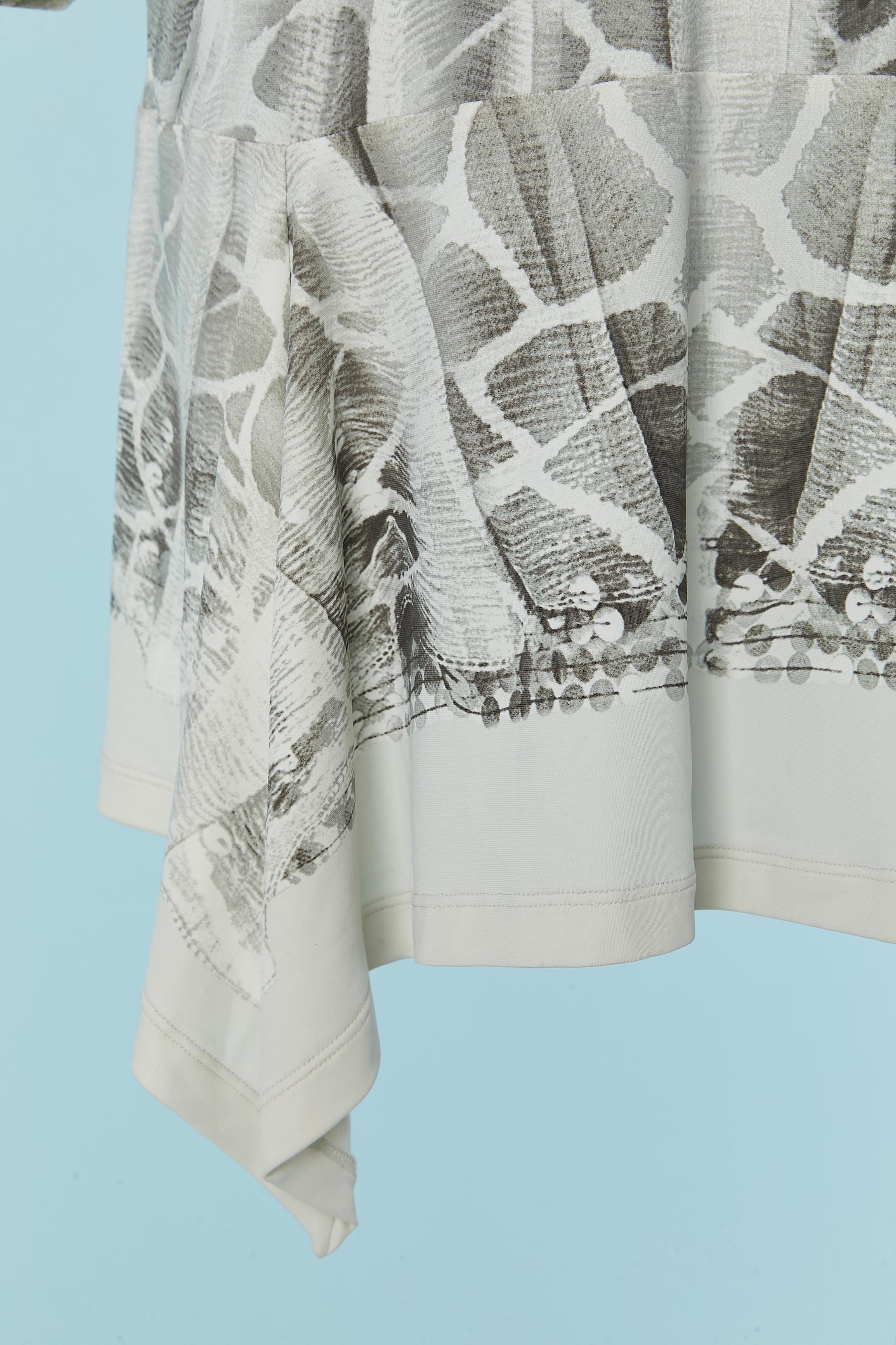 Gray Printed jersey dress wrapped on the bust ROBERTO CAVALLI For Sale