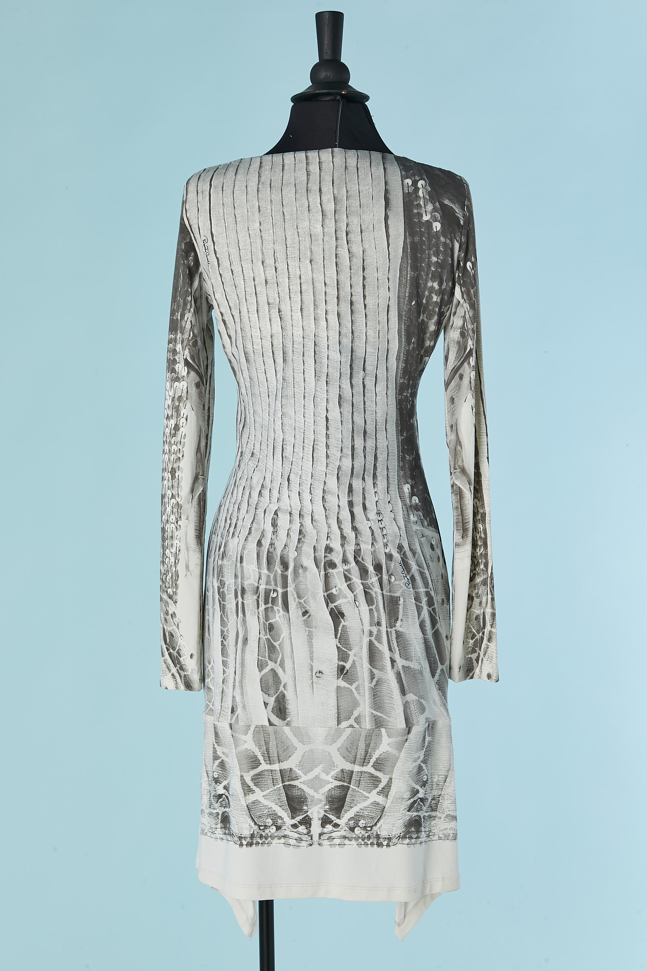 Women's Printed jersey dress wrapped on the bust ROBERTO CAVALLI For Sale