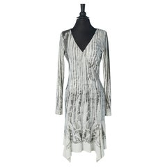 Robe en jersey imprimé enveloppée sur le buste ROBERTO CAVALLI