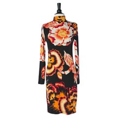 Printed jersey stretch dress Roberto Cavalli New with tag
