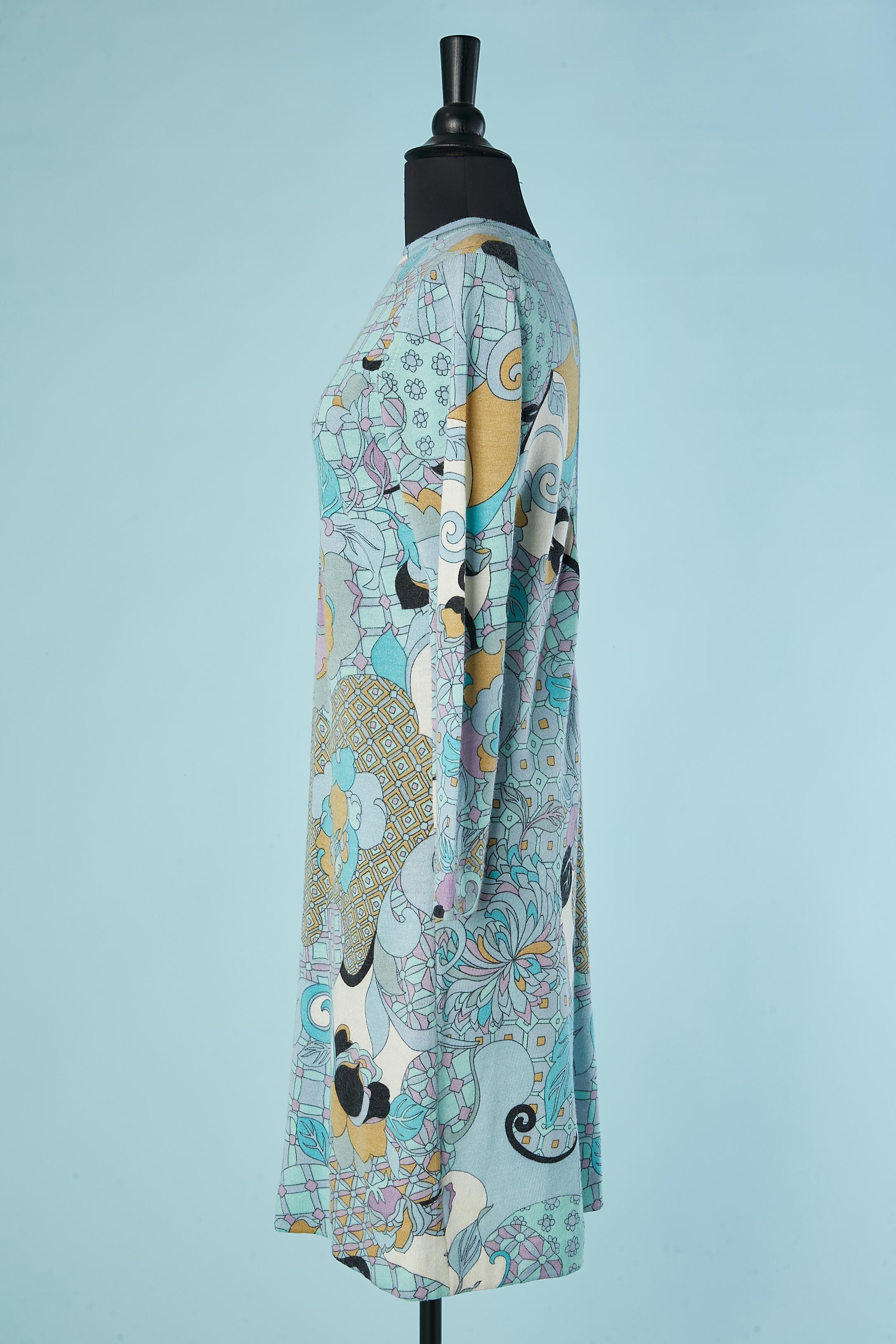 Robe en maille imprimée JEANNE LANVIN Excellent état - En vente à Saint-Ouen-Sur-Seine, FR