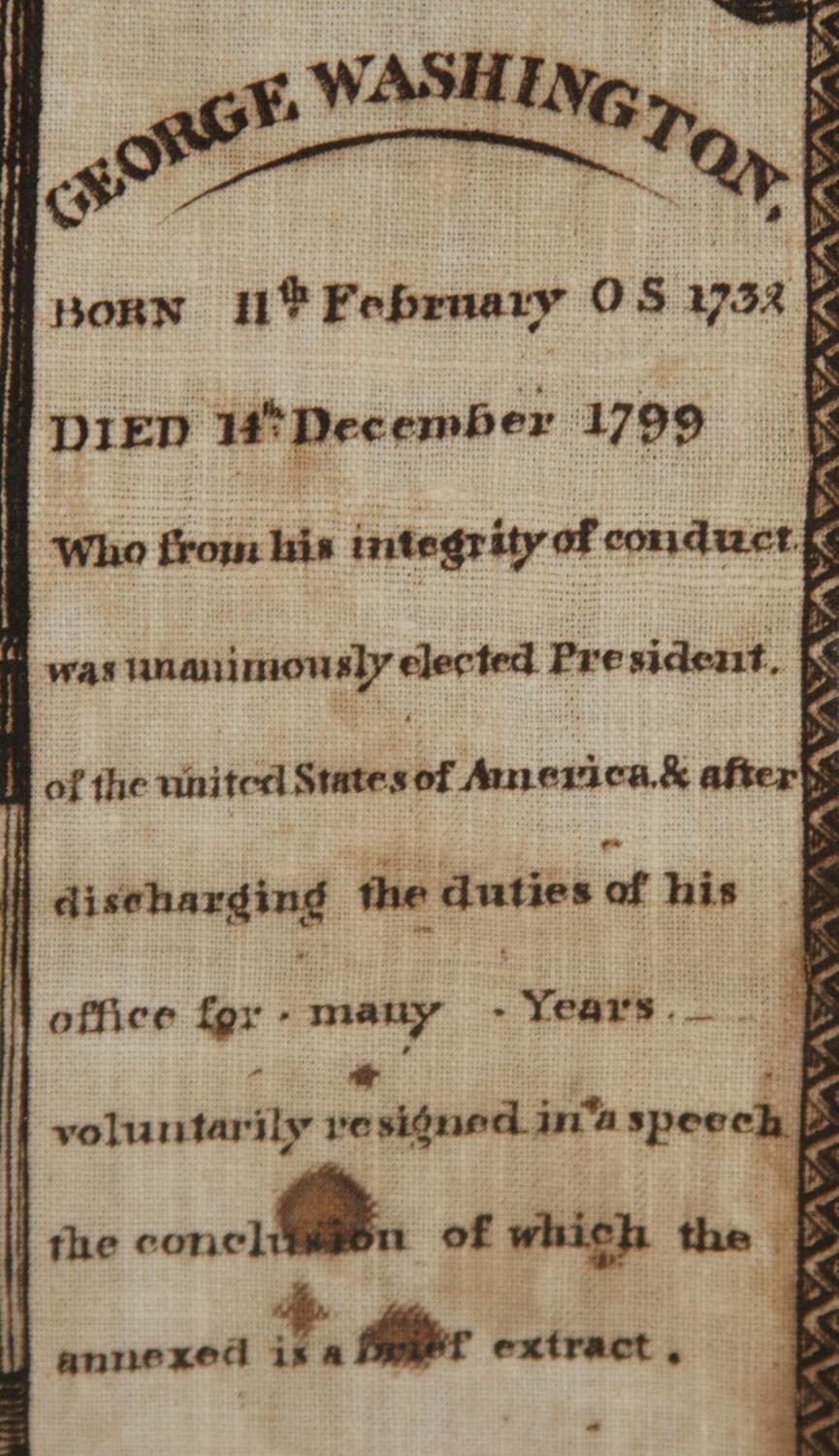 Bedrucktes Leinenkerchief von George Washington, ca. 1806, Germantown, PA im Angebot 1