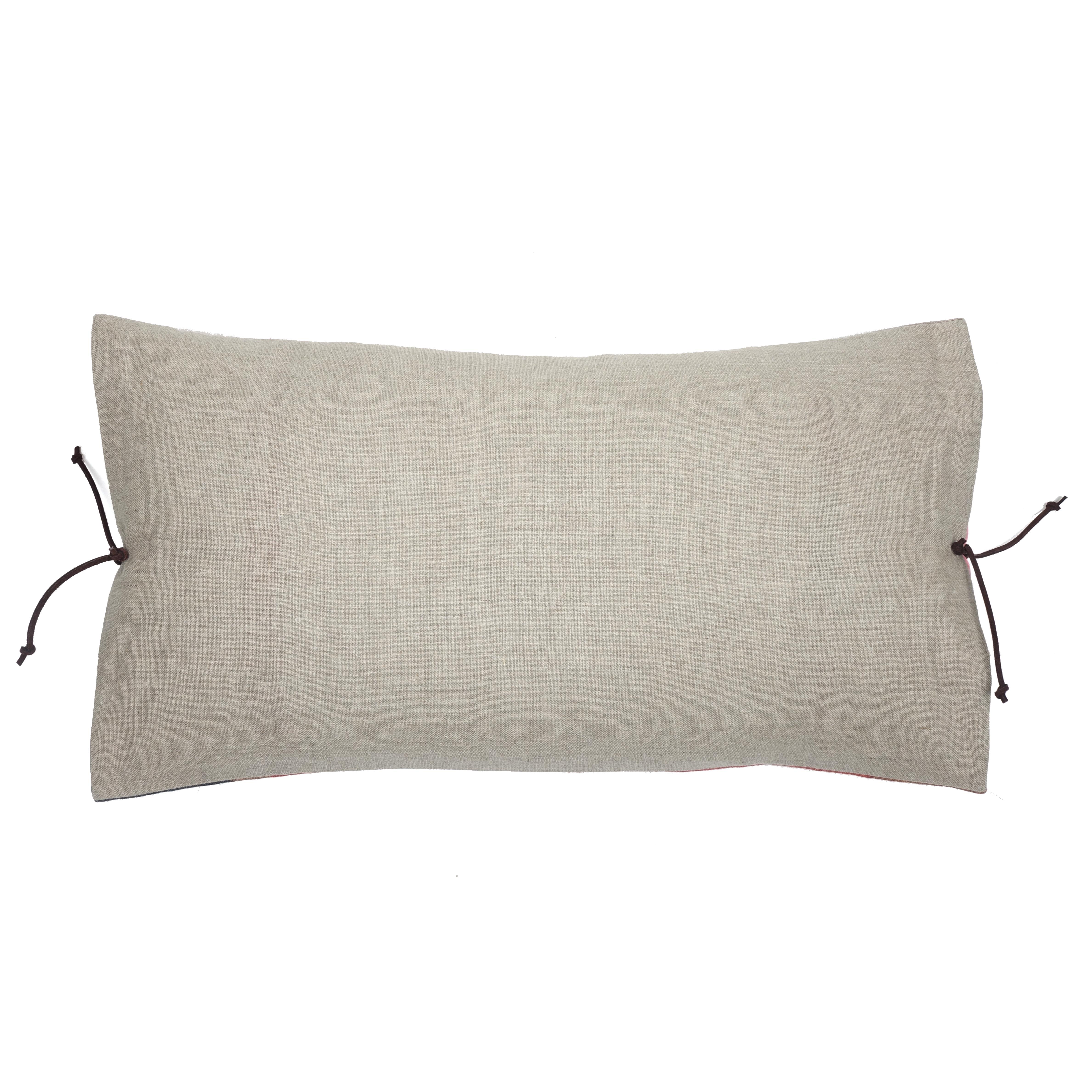 Modern Printed Linen Pillow Cloudy Aegean For Sale