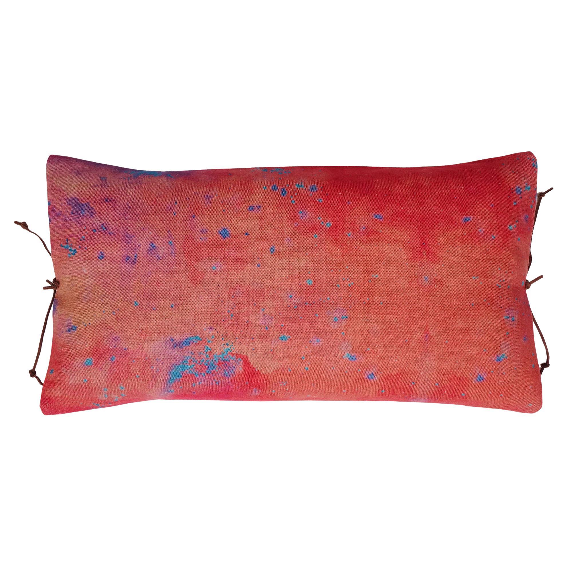 Printed Linen Pillow Cloudy Rosehip For Sale