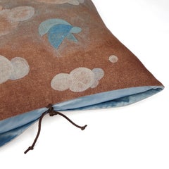 Printed Linen Pillow Happy Place Flax