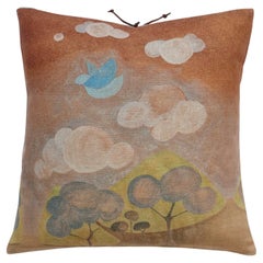 Coussin en lin imprimé Happy Place Flax 18x18