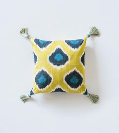 Silk Ikat Pillow with Swedish handmade silk tassels