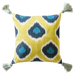 Silk Ikat Pillow with Swedish handmade silk tassels