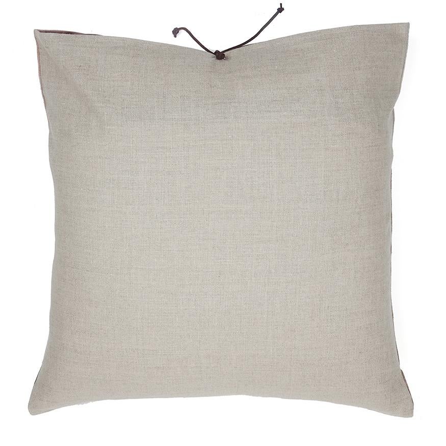 A luxury handmade decorative throw pillow made of printed Belgian linen, great for adding comfort and casual, laid-back style to a contemporary living room, bedroom or lounge. Belgian linen is high quality, durable, naturally made fabric from the