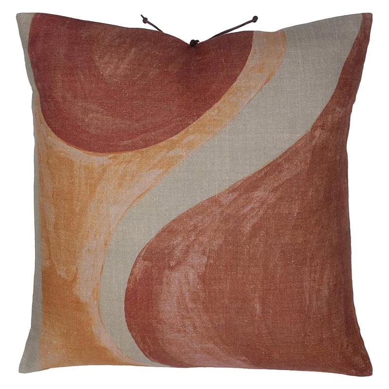 Coussin en lin imprimé Winding Sienna Blush 20x20