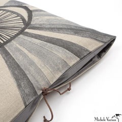 Printed Linen Throw Pillow Eyeburst Gray