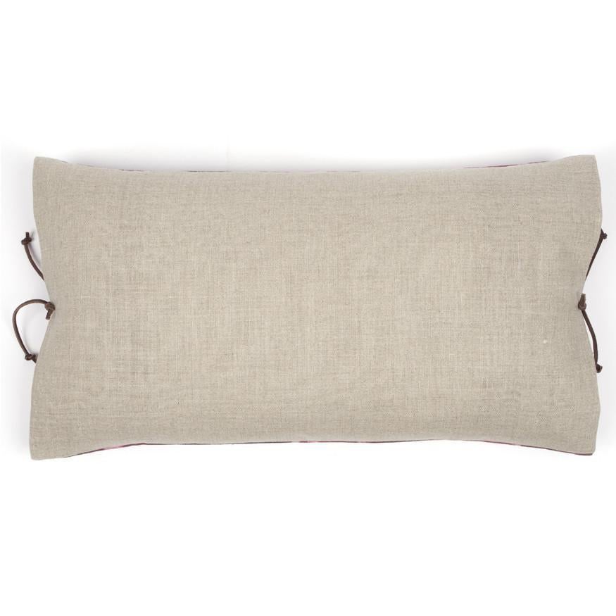 American Printed Linen Throw Pillow Multi Spear Indigo
