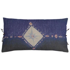 Printed Linen Throw Pillow Multi Spear Indigo