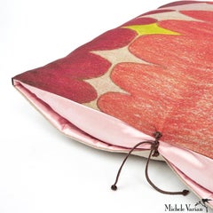 Printed Linen Throw Pillow Multi Spear Pink