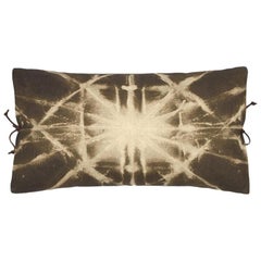 Printed Linen Throw Pillow Starburst Olive