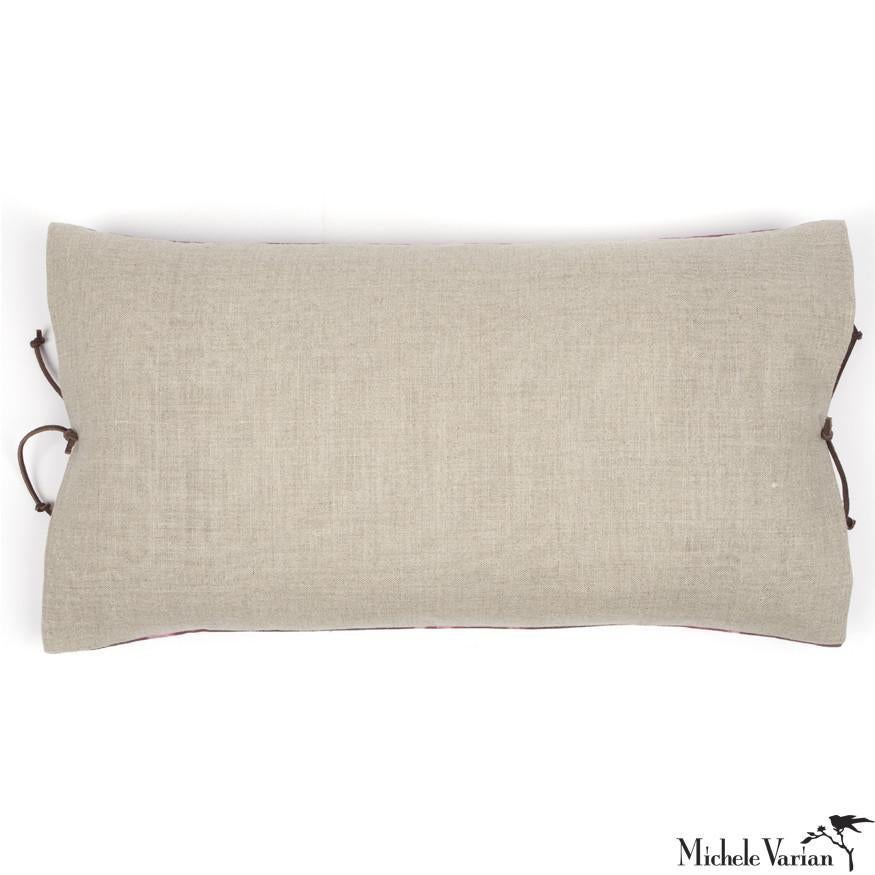 A luxury handmade decorative throw pillow made of printed Belgian linen, great for adding comfort and casual, laid-back style to a contemporary living room, bedroom or lounge. Belgian linen is high quality, durable, naturally made fabric from the