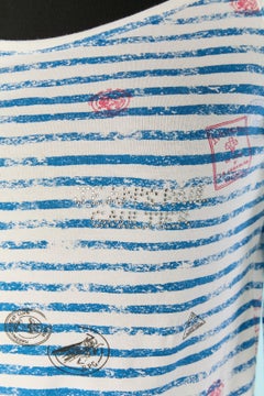 Maglietta in cotone a maniche lunghe con stampa Gaultier Jeans