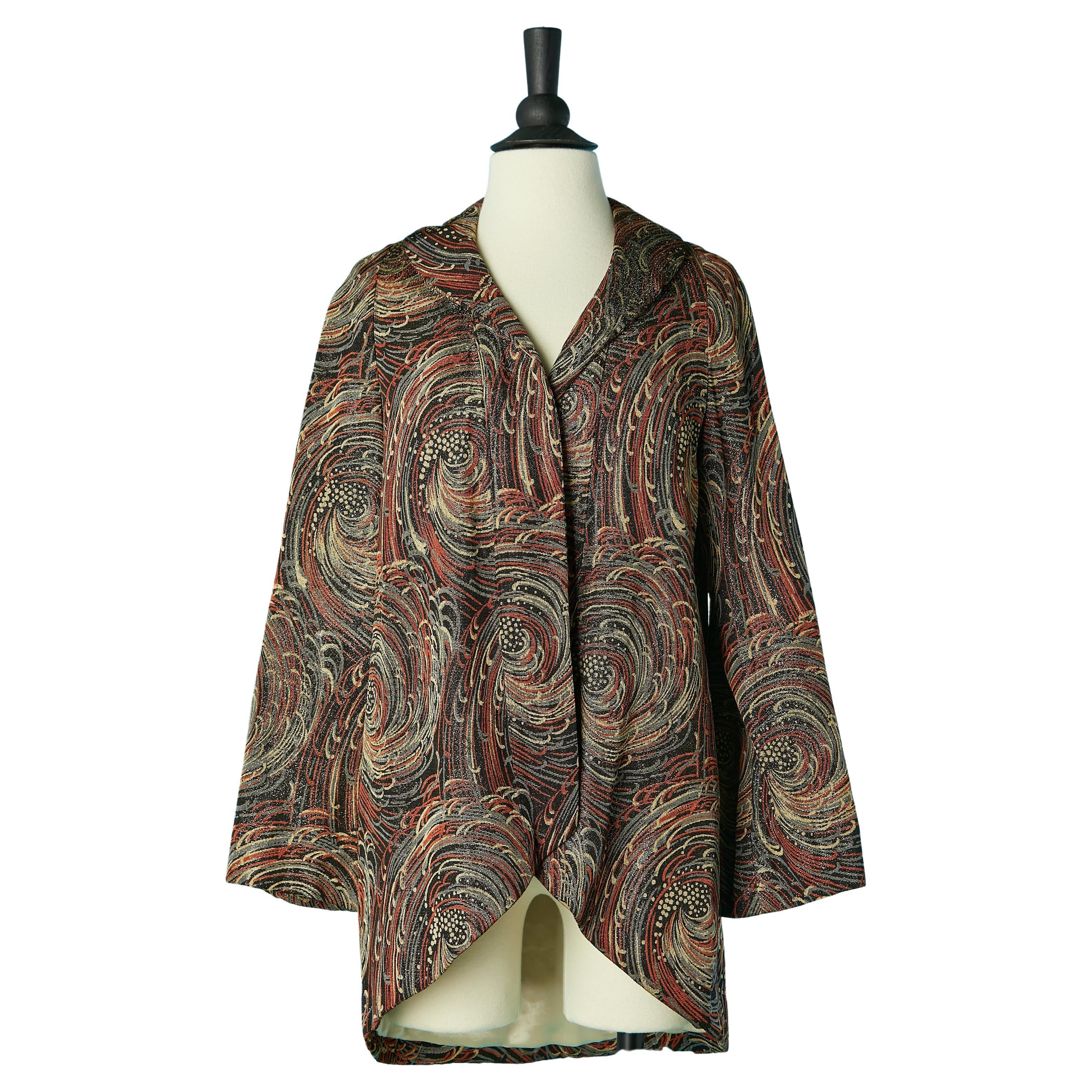 Printed lurex edge to edge evening jacket Marshall Field & Compagny  For Sale