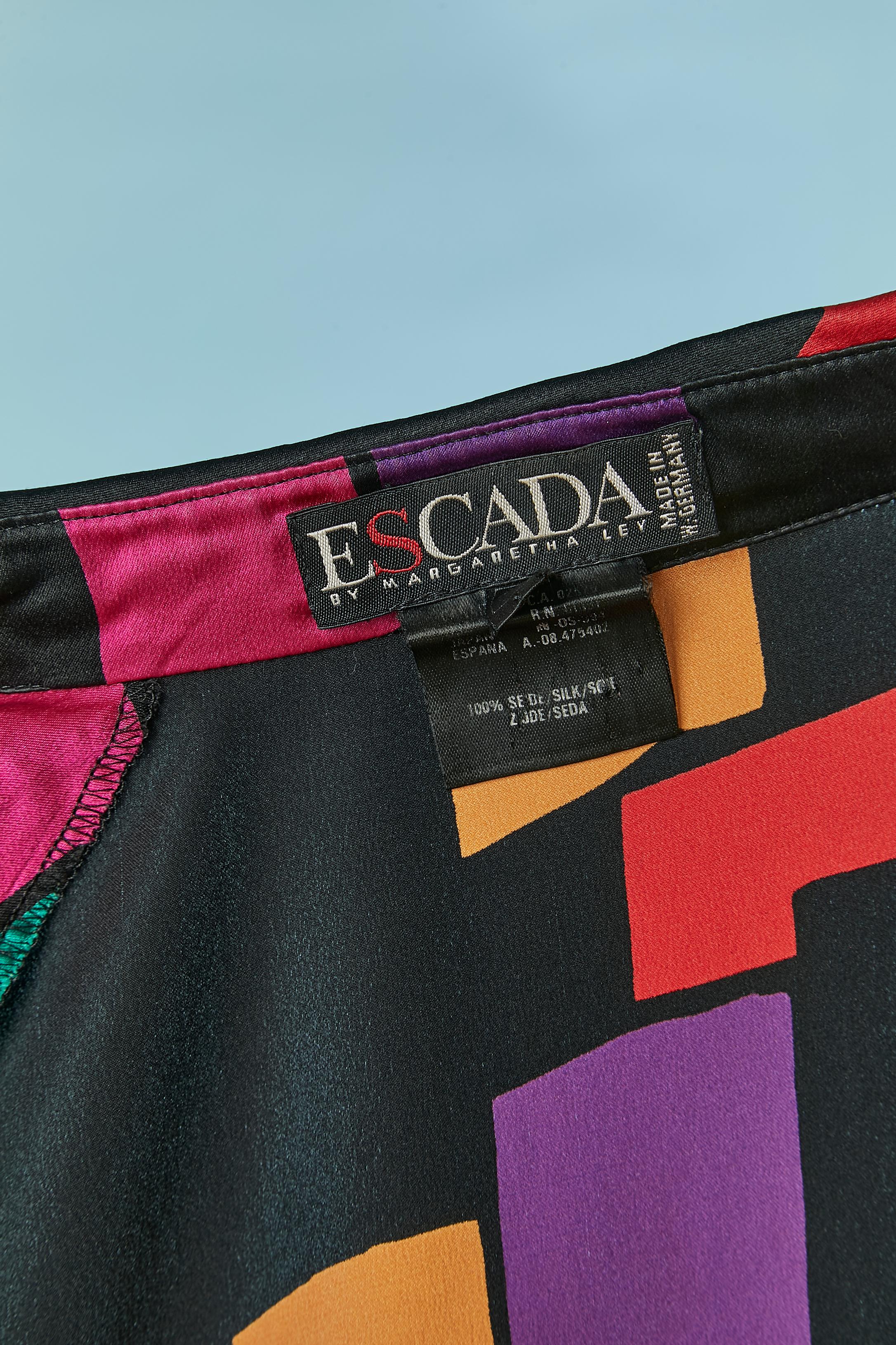 Bedrucktes mehrfarbiges Seidenhemd ESCADA von Margaretha Ley im Angebot 1