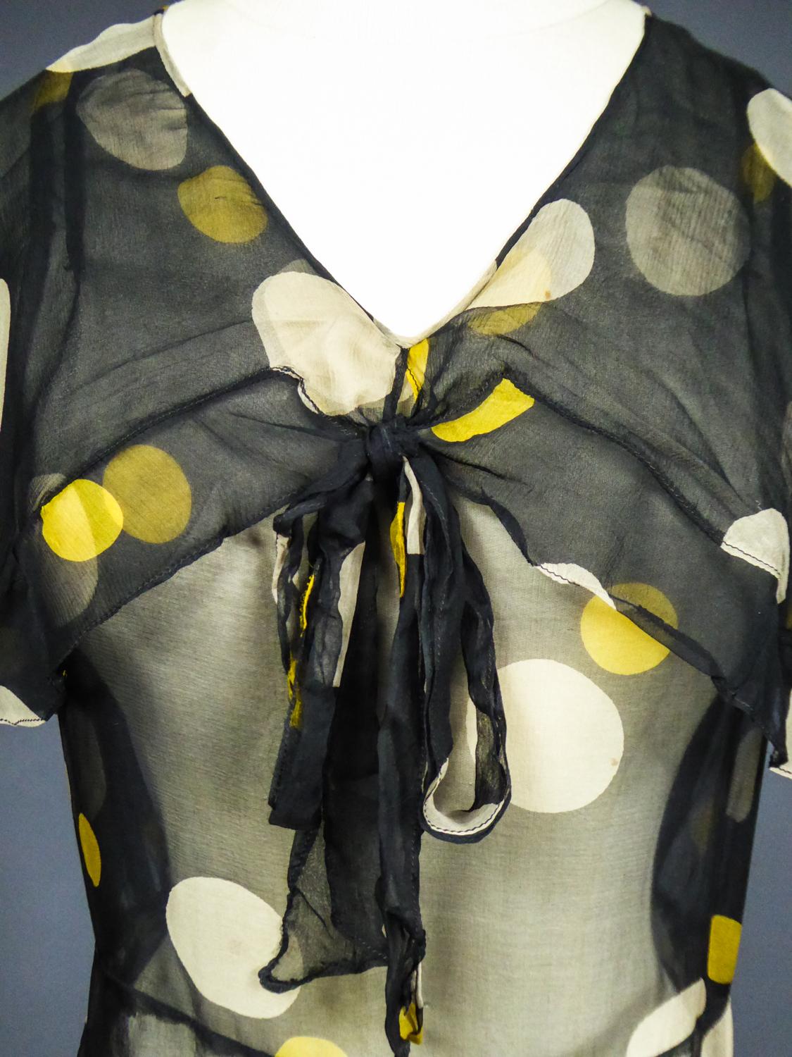 Printed Muslin Chiffon Dress -France Circa 1930 For Sale at 1stDibs ...