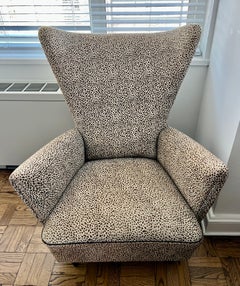 Printed Natural Pony Hide Upholstered Lounge Chair, 21st Century