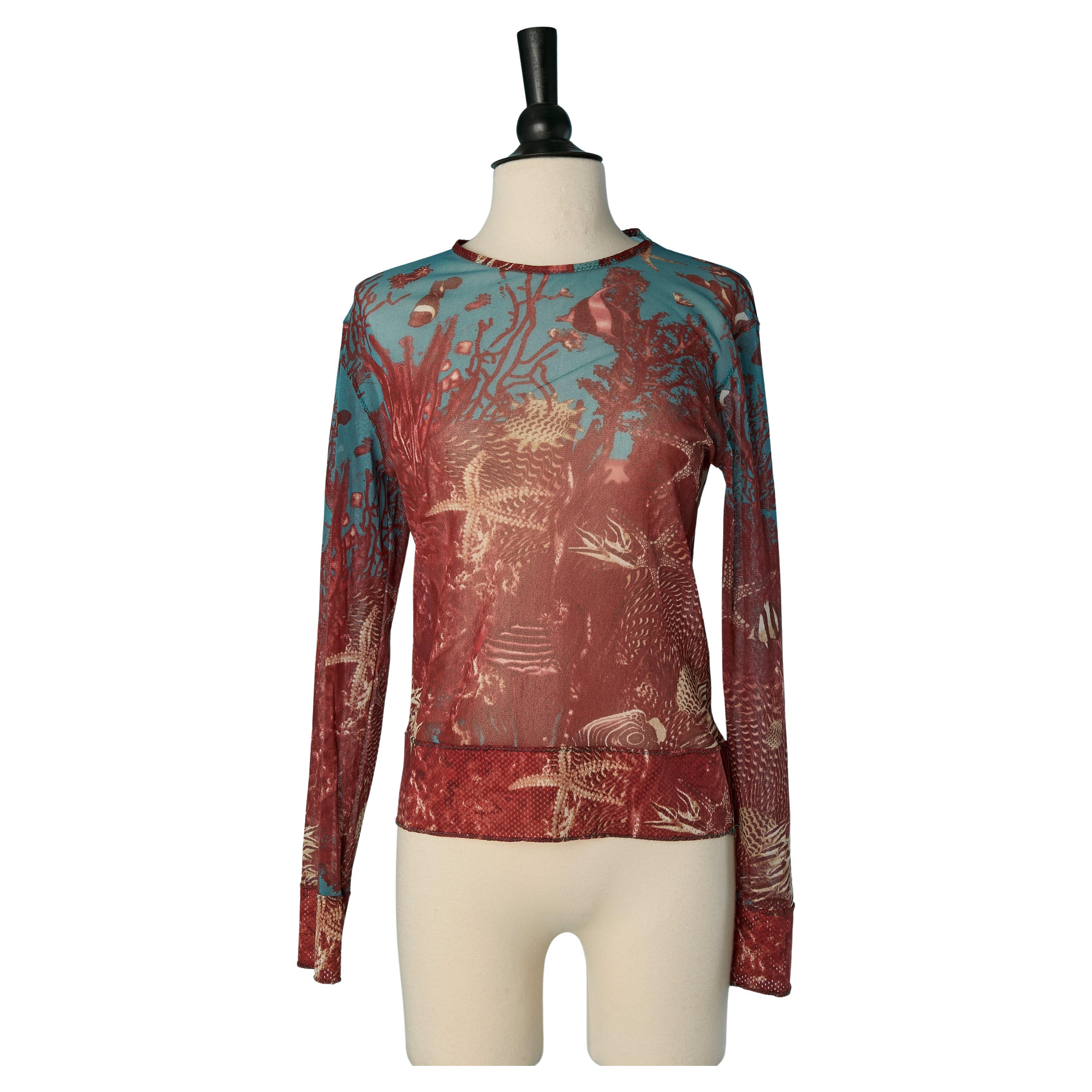 Maglietta in jersey di nylon stampato JEAN-PAUL GAULTIER SOLEIL