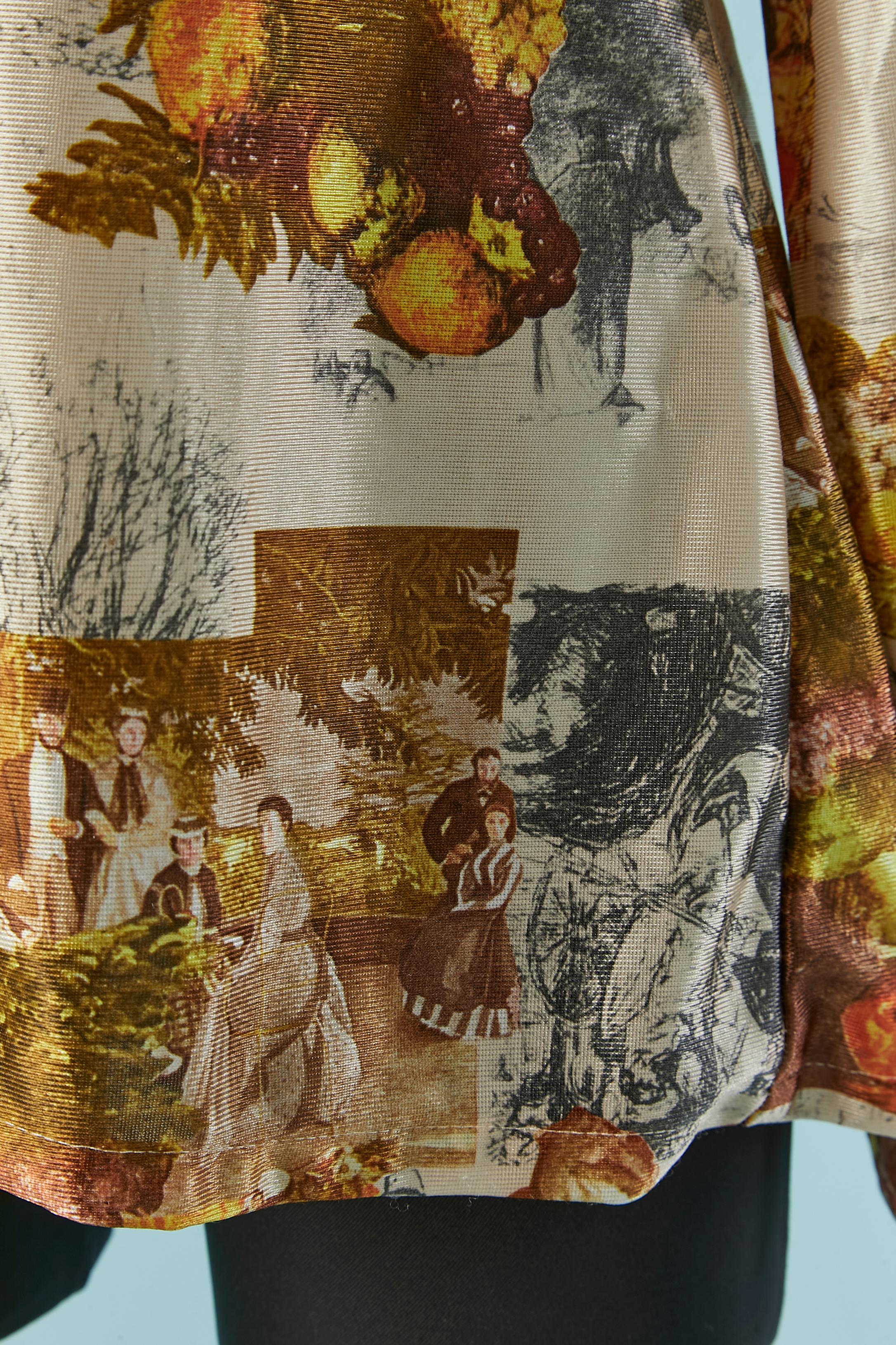 Brown Printed nylon shirt OLEG CASSINI by BURMA For Sale