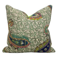 Printed Paisley with Embroidered Paisley with Electric Green Back