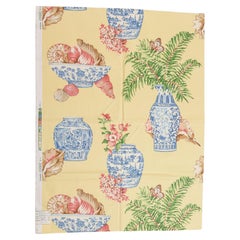 Thibaut Bermuda Printed Panel, Cotton Fabric, Chinese Vases, France