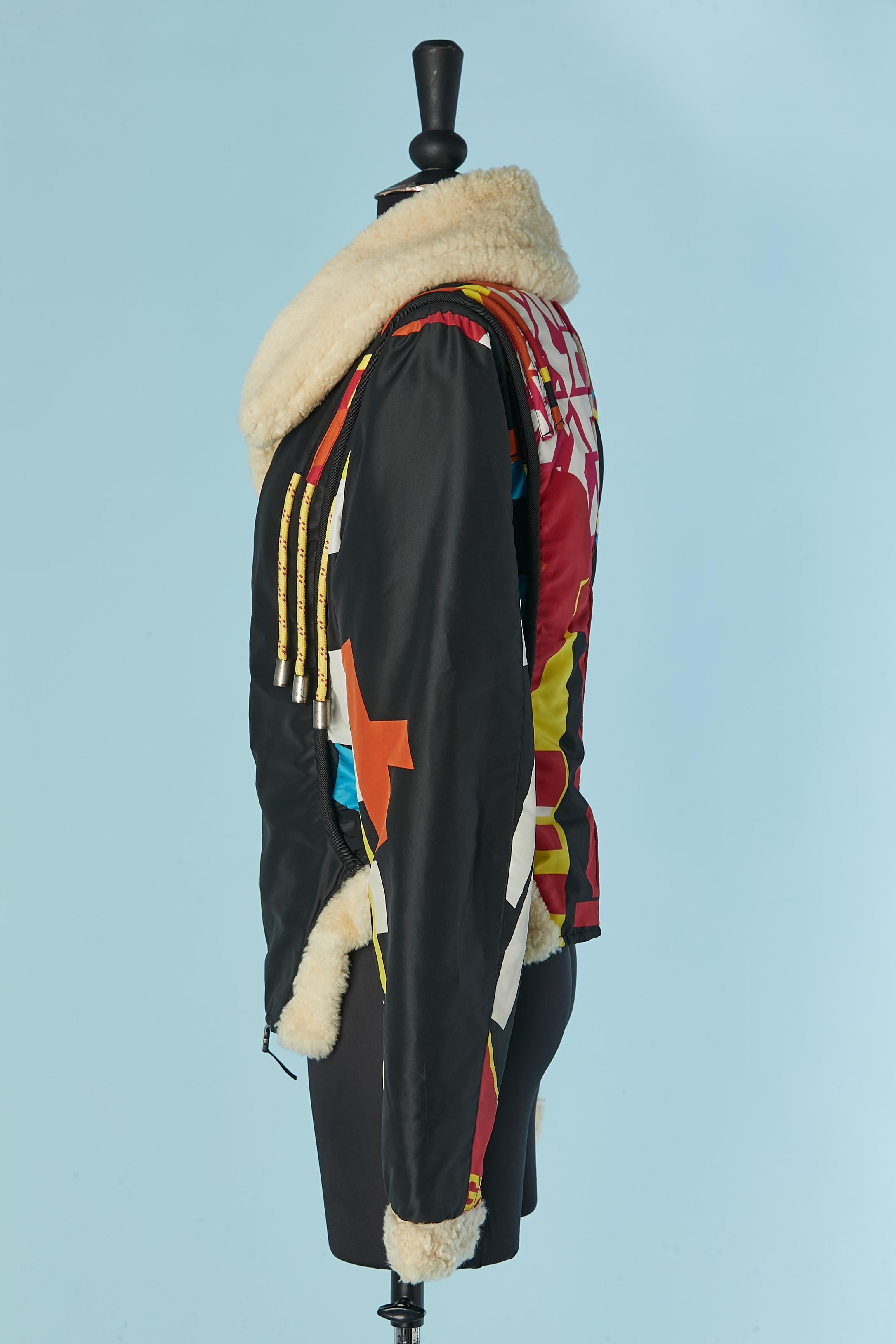 Printed parka with sherling collar and edge GF FERRE Unisexe en vente