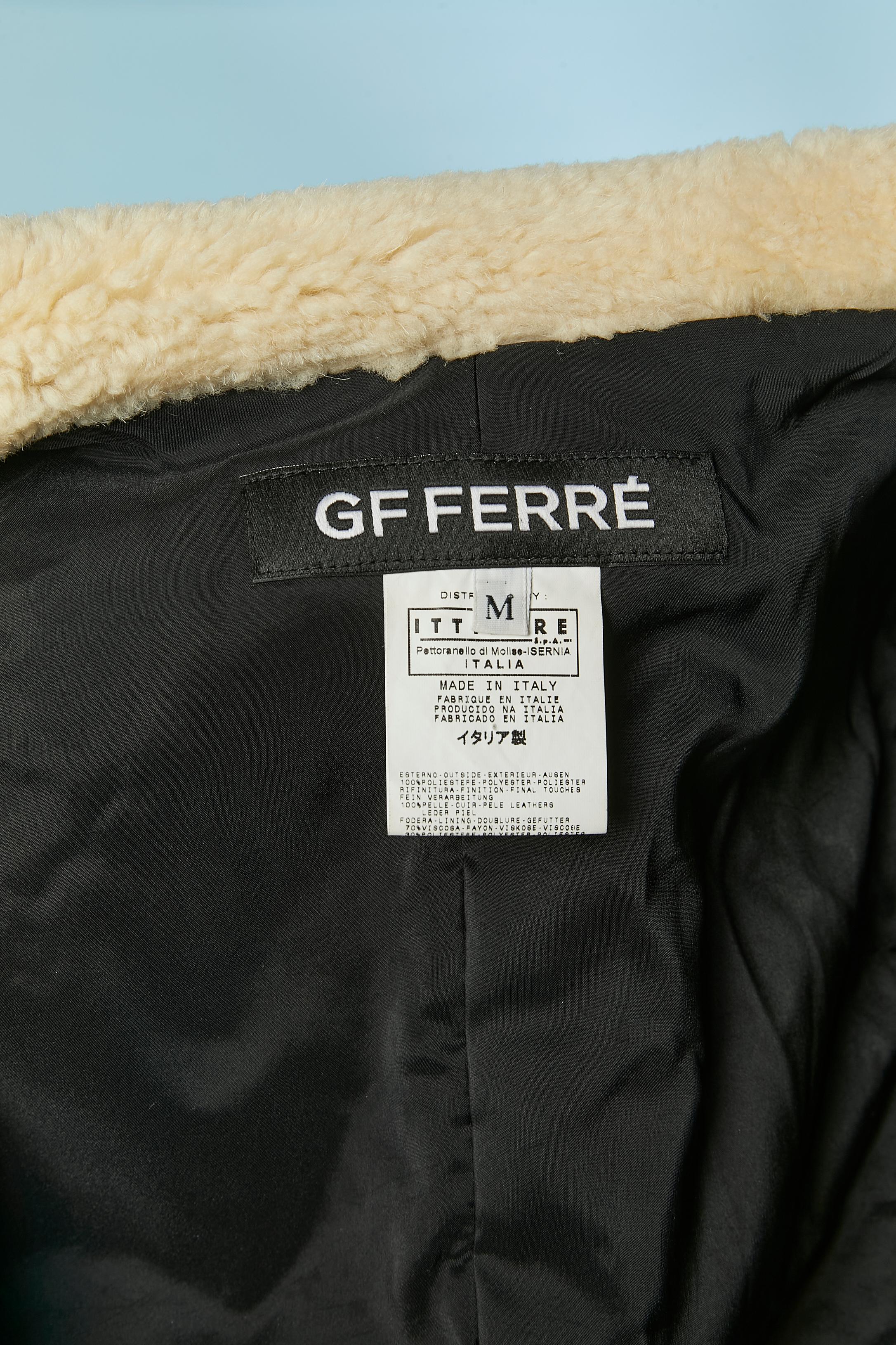 Printed parka with sherling collar and edge GF FERRE en vente 4