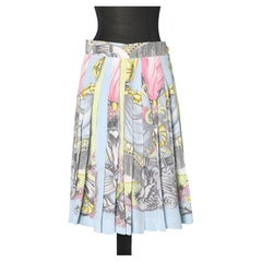 Printed pleated silk skirt LAURÈL 