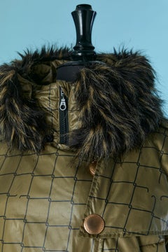 Printed puffer jacket with belt JC de Castelbajac & ROSSIGNOL