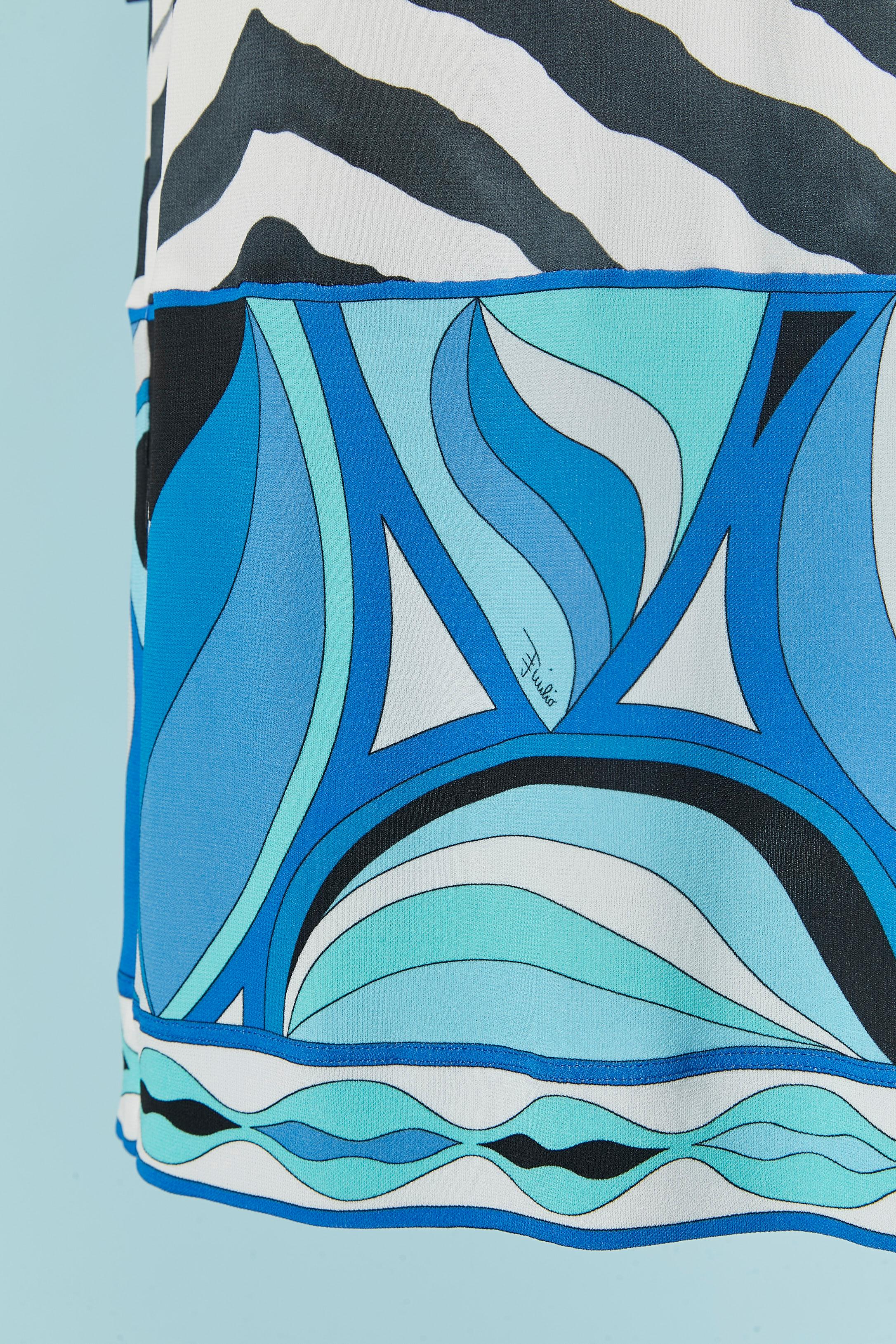 Blue Printed rayon dress EMILIO PUCCI For Sale