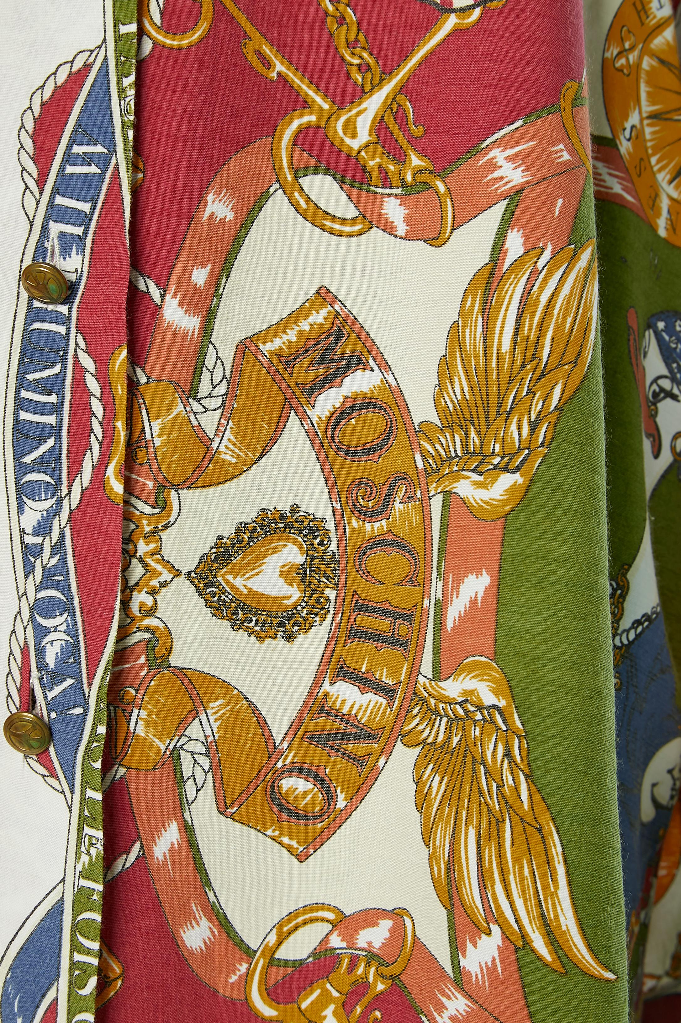 Brown Printed rayon shirt Moschino Jeans For Sale
